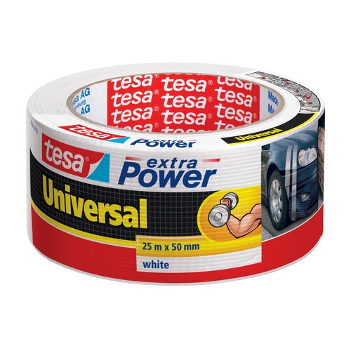 Gewebeband extra Power Universal 50mm x 25m weiß Tesa 56388-00002-05 (RLL=25 METER) Produktbild