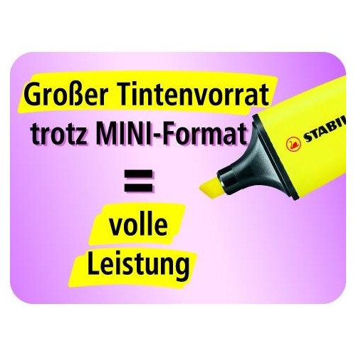 Textmarker Boss 07 Mini 2-5mm Keilspitze gelb Stabilo 07/24 Produktbild Additional View 9 L