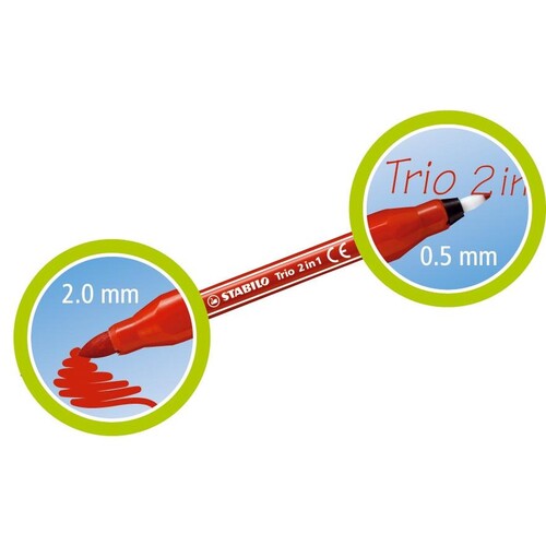 Fasermaler+Fineliner Trio 2in1 0,5+2,0mm pink Stabilo 223/56 Produktbild Additional View 6 L