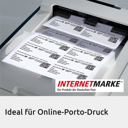 Adress-Etiketten Laser 63,5x38,1mm auf A4 Bögen recycling weiß Zweckform LR7160-100 (PACK=2100 STÜCK) Produktbild Additional View 3 L