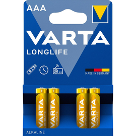 Batterien Longlife Extra Micro AAA 1,5V 1100mAh Varta 4103 (PACK=4 STÜCK) Produktbild