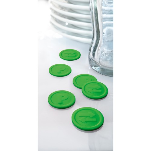 Wertmarken "Pfand" Druck mit Motiv+P ø 25mm grün Kunststoff Sigel WM009 (PACK=100 STÜCK) Produktbild Additional View 3 L