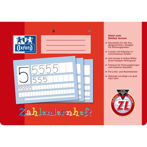 Zahlenlernheft Oxford A4 quer Lineatur ZL 16Blatt 90g Optik Paper 100050304 Produktbild