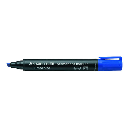 Permanentmarker Lumocolor 350 2-5mm Keilspitze blau wasserfest Staedtler 350-3 Produktbild Front View L