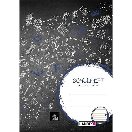 Heft starker Deckel A4 Lineatur 1 1. Schuljahr 32Blatt 80g holzfrei weiß Landre 100050049 Produktbild Front View L
