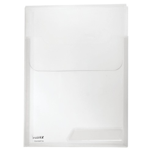 Prospekthüllen Combifile Maxi A4 180µ farblos PP genarbt Leitz 4731-00-02 (PACK=3 STÜCK) Produktbild Front View L