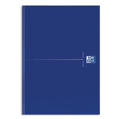 Gebundenes Buch Oxford Original Blue A4 liniert perforierte Ecken 96Blatt 90g Optik Paper weiß 100101292 Produktbild Front View L