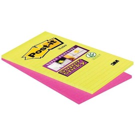 Haftnotizen Post-it Super Sticky Notes 125x200mm Ultrafarben Papier 3M 5845SSEU (ST=2x 45 BLATT) Produktbild