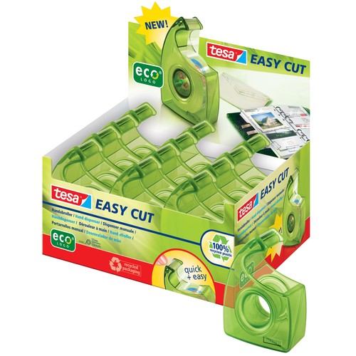 Handabroller Easy Cut ecoLogo leer füllbar bis 19mm x 10m grün Tesa 57955-00000-00 Produktbild Additional View 1 L