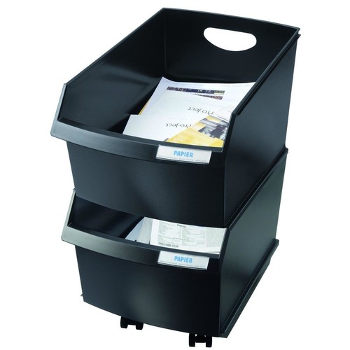 Papierkorb eckig LOGO 290x446x295mm 25l schwarz HAN 1849-13 Produktbild Additional View 3 L