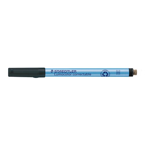 Folienstift Lumocolor correctable 305M 1,0mm mittel schwarz trocken abwischbar Staedtler 305M-9 Produktbild Additional View 1 L