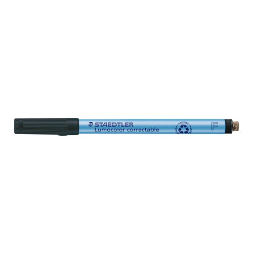 Folienstift Lumocolor correctable 305F 0,6mm fein schwarz trocken abwischbar Staedtler 305F-9 Produktbild Additional View 1 L