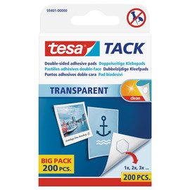 Klebepads TACK doppelseitig klebend wiederablösbar Tesa 59401-00000-01 (PACK=200 STÜCK) Produktbild