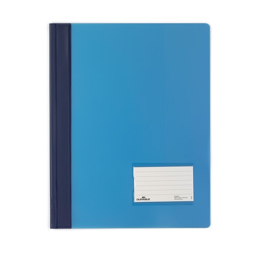 Schnellhefter Duralux transluzent mit Beschriftungsfenster und Innentasche A4 überbreit blau Durable 2680-06 Produktbild Front View L