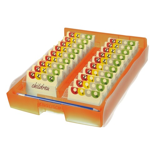 Archivbox Croco Duo mit A-Z Register A8 215x300x68mm für 2500Karten orange Kunststoff HAN 9987-613 Produktbild Additional View 1 L