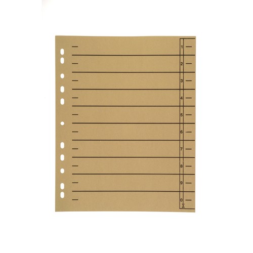 Trennblätter mit abschneidbaren Taben A4 240x300mm chamois vollfarbig Karton BestStandard (PACK=100 STÜCK) Produktbild Front View L