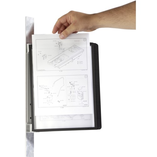 Sichttafelständer VARIO MAGNET WALL 5 mit 5 schwarzen Sichttafeln magnetisch Durable 5914-01 Produktbild Additional View 3 L