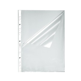 Prospekthüllen oben + Lochseite offen A4 55µ PP genarbt Herlitz 100810321 (PACK=100 STÜCK) Produktbild