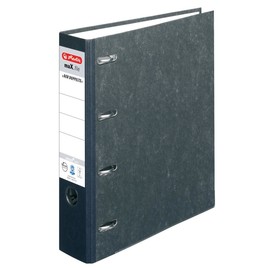 Doppelordner A4 für 2x A5 quer 80mm schwarz Pappe Herlitz 300007017 Produktbild
