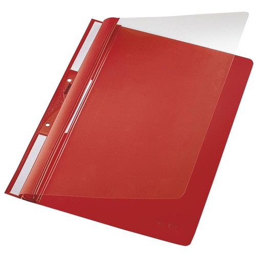 Einhängehefter Universal Lochung im Rückenfalz A4 rot PVC Leitz 4190-00-25 Produktbild Front View L