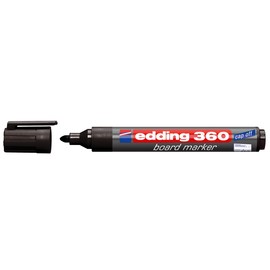 Whiteboardmarker 360 1,5-3mm Rundspitze schwarz trocken abwischbar Edding 4-360001 Produktbild