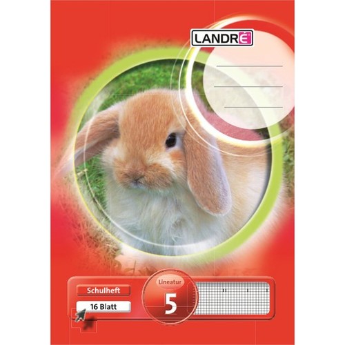 Heft starker Deckel A5 Lineatur 5 kariert 16Blatt 80g holzfrei weiß Landré 100050071 Produktbild Additional View 1 L