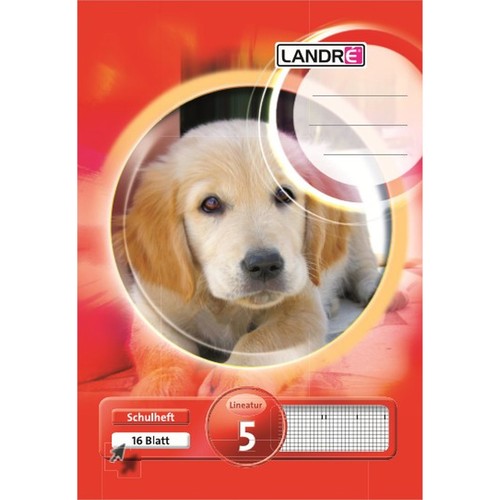 Heft starker Deckel A5 Lineatur 5 kariert 16Blatt 80g holzfrei weiß Landré 100050071 Produktbild Additional View 2 L