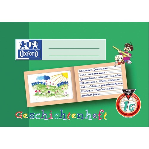 Geschichtenheft Oxford A5 Lineatur 1G 16Blatt 90g Optik Paper 100050103 Produktbild Additional View 1 L