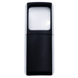 Rechteck-Lupe mit LED-Beleuchtung 3-fach 118x47x14mm schwarz WEDO 2717501 Produktbild