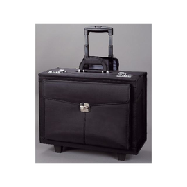 Pilotenkoffer mit Trolleysystem ROCCA 46x39x27cm schwarz Mikrofaser Alassio 45034 Produktbild