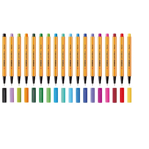 Fineliner Point 88 Mini Box 0,4mm farbig sortiert Stabilo 688/18-11 (PACK=18 STÜCK) Produktbild Additional View 3 L