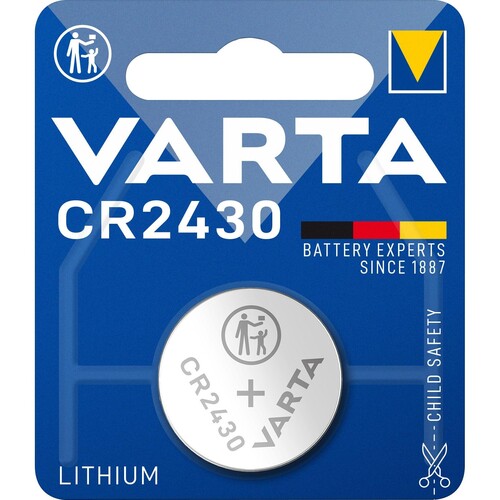 Batterie Knopfzelle 3V 280mAh Varta CR2430 Produktbild Front View L