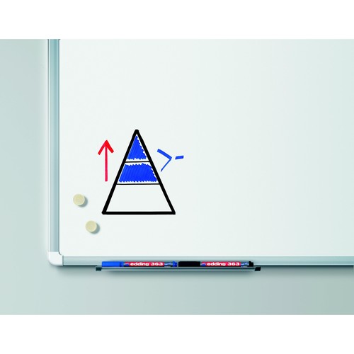 Whiteboardmarker 363 1-5mm Keilspitze schwarz trocken abwischbar Edding 4-363001 Produktbild Additional View 1 L
