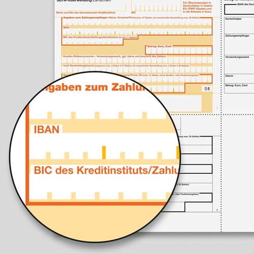 Standardüberweisung Inkjet+Laser+Kopier SEPA A4 90g beleglesefähig Sigel ZV572 (PACK=250 BLATT) Produktbild Additional View 2 L