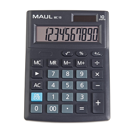 Tischrechner 10-stelliges Display MC10 schwarz Solar-/Batteriebetrieb Maul 7265490 13,7x10,3x3,1cm Produktbild