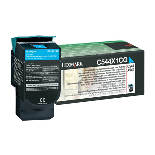 Toner für Optra C540N/C543DN 4000Seiten cyan Lexmark C544X1CG Produktbild Front View L