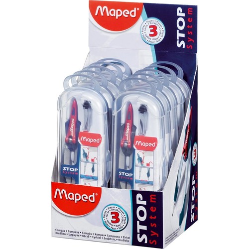 Zirkel-Kasten STOP SYSTEM 3-teiliges Zirkel-Set Maped 196100 Produktbild Additional View 1 L