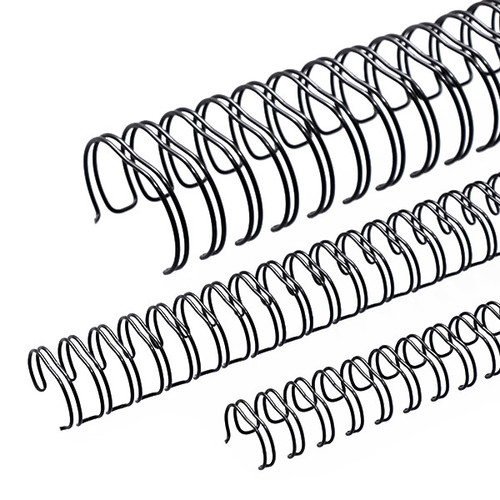 Draht-Binderücken 2:1-Teilung 6,9mm ø bis 45Blatt schwarz Renz 320690123 (PACK=100 STÜCK) Produktbild Front View L