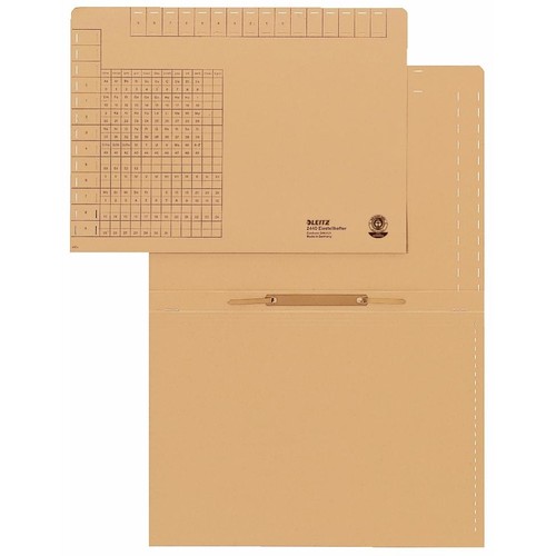 Einstellhefter mit beweglicher Heftfalz A4 naturbraun Leitz 2440-00-00 (PACK=50 STÜCK) Produktbild Front View L