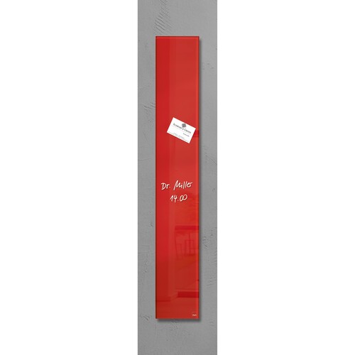 Glas-Magnetboard artverum 120x780x15mm rot inkl. Magnete Sigel GL104 Produktbild
