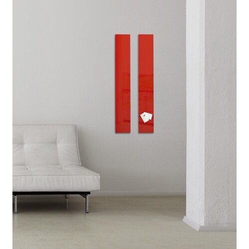 Glas-Magnetboard artverum 120x780x15mm rot inkl. Magnete Sigel GL104 Produktbild Additional View 2 L