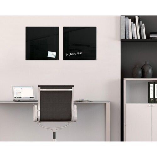 Glas-Magnetboard artverum 480x480x15mm schwarz inkl. Magnete Sigel GL110 Produktbild Additional View 4 L