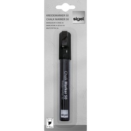 Kreidemarker 50 artverum 1-5mm Keilspitze schwarz abwischbar Sigel GL180 Produktbild