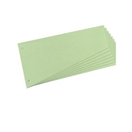 Trennstreifen TRAPEZ gelocht 120x230mm grün recycling Karton Herlitz 10838225 (PACK=100 STÜCK) Produktbild