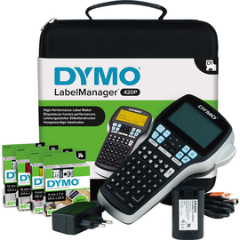 Beschriftungsgerät LabelManager 420P Set inkl. 4Schriftbänder,Koffer,Akku, Netzteil für D1 -19mm Dymo S0915480 Produktbild