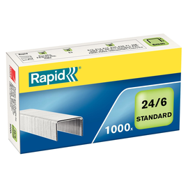 Heftklammern 24/6 STANDARD Rapid 24855600 für ca. 20 Blatt (PACK=1000 STÜCK) Produktbild