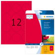Etiketten Inkjet+Laser+Kopier ø 60mm auf A4 Bögen neonrot Herma 5156 (PACK=240 STÜCK) Produktbild