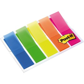Haftstreifen Post-it Index 11,9x43,2mm 5 Leuchtfarben transparent 3M 683HF5 (PACK=5x 20 STÜCK) Produktbild