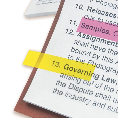 Haftstreifen Post-it Index 11,9x43,2mm 5 Leuchtfarben transparent 3M 683HF5 (PACK=5x 20 STÜCK) Produktbild Additional View 4 L