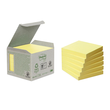 Haftnotizen Post-it Recycling Notes Mini Tower 76x76mm gelb Papier 3M 654-1B (PACK=6x 100 BLATT) Produktbild